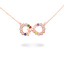 Rose Gold Personalized Infinity Mom Birthstone Mother's Necklace