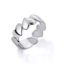 White Gold Heart Shapes Love Band Ring