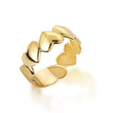 Gold Heart Shapes Love Band Ring (Available in Yellow/Rose/White Gold)