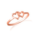 Rose Gold Double Heart Ring