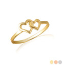 Gold Double Heart Ring