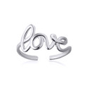 White Gold Love Cursive Script Toe Ring