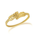 Gold Double Fern Leaf Ring (Available in Yellow/Rose/White Gold)