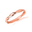 Rose Gold Rope Twist Stackable Ring