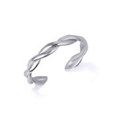 White Gold Rope Twist Toe Ring