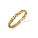 Gold Rope Twist Stackable Band Ring (Available in Yellow/Rose/White Gold)