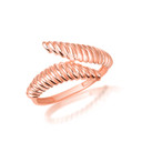 Rose Gold Double Ribbed Dome Ring