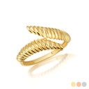 Gold Double Ribbed Dome Ring