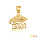 Gold Class Of 2024 Graduation Cap Pendant