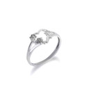 .925 Sterling Silver Daisy Flower Heart Ring