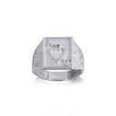 .925 Sterling Silver Ace Of Spades Playing Cards Textured Signet Ring