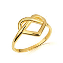 Gold Infinity Heart Eternal Love Band Ring (Available in Yellow/Rose/White Gold)