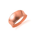 Rose Gold Concave Inverted Dip Dome Cocktail Party Ring