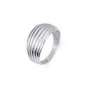 .925 Sterling Silver Ribbed Cocktail Party Striped Band Ring