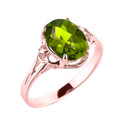 Rose Gold Genuine Peridot Gemstone Ring