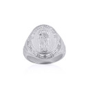 .925 Sterling Silver Saint Gabriel Patron Saint of Messengers Pray for Us Oval Signet Ring