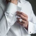 .925 Sterling Silver Saint Religious Patron Saint Michael Archangel Beaded Oval Signet Ring on male model