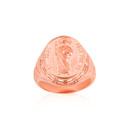 Rose Gold Saint Jude Patron Saint Of Hope Pray For Us Oval Signet Ring