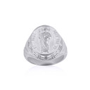 .925 Sterling Silver Saint Jude Patron Saint Of Hope Pray For Us Oval Signet Ring