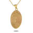 Gold Personalized Fingerprint Pendant Necklace