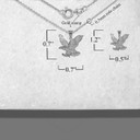 .925 Sterling Silver Soaring Bald Eagle Freedom Pendant Necklace with measurements