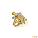 Gold CZ Studded Sea Turtle Ring (Large)