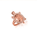 Gold CZ Studded Sea Turtle Ring (Large) (Available in Yellow/Rose/White Gold)