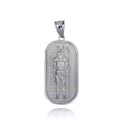 White Gold Egyptian Anubis God Of The Dead Guard Dog Amulet Pendant