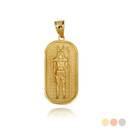 Yellow Gold Egyptian Anubis God Of The Dead Guard Dog Amulet Pendant