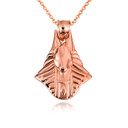 Rose Gold Egyptian Anubis God Of The Dead Guard Dog Head Pendant Necklace