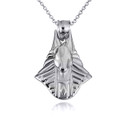 White Gold Egyptian Anubis God Of The Dead Guard Dog Head Pendant Necklace