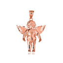 Rose Gold Baby Angel Wings Cherub Guardian Pendant