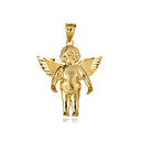 Gold Baby Angel Wings Cherub Guardian Pendant