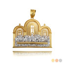 Two Tone Gold The Last Supper Jesus & Apostles Pendant