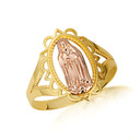 Gold Woman's Symbol of Protection Lady of Guadalupe Ring