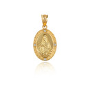 Gold Saint Rita Oval Victorian Medallion Pendant