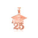 Rose Gold Class of 2025 Graduation Cap Pendant