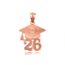 Rose Gold Class of 2026 Graduation Cap Pendant
