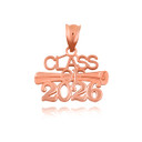 Rose Gold Class Of 2026 Graduation Diploma Pendant