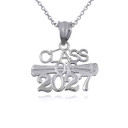 .925 Sterling Silver Class Of 2027 Graduation Diploma Pendant Necklace