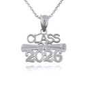 .925 Sterling Silver Class Of 2026 Graduation Diploma Pendant Necklace