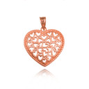 Rose Gold Hearts Inside Heart Pendant