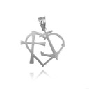 .925 Sterling Silver Heart Cross & Anchor Pendant