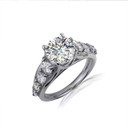 White Gold Round Cut CZ Engagement Wedding Ring