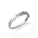 .925 Sterling Silver Celestial Open Star Cluster Band Ring