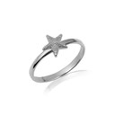 .925 Sterling Silver Sea Starfish Ocean Ring