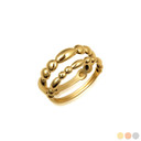 Gold Bead Band Ring (2.5mm/3.8mm)