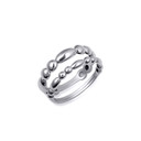 White Gold Bead Band Ring (2.5mm/3.8mm)