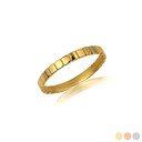 Yellow Gold Classic Striped Band Ring