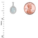 Opal Fancy Pendant Necklace in Sterling Silver